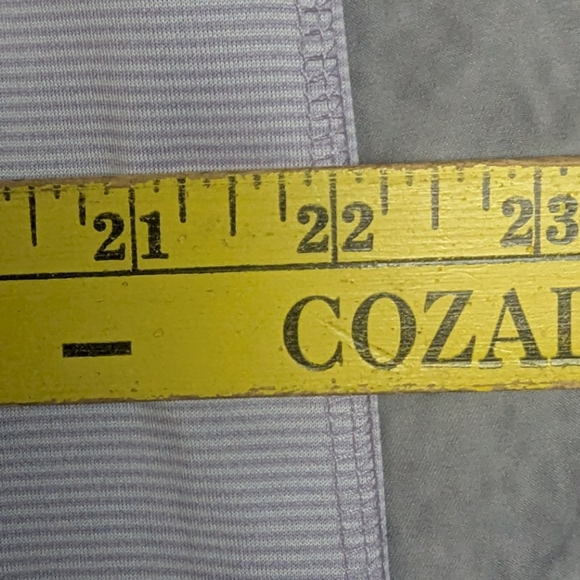 Hickey Freeman Large Stretch Vest Lavender/White Fine Stripes Half Zip - Picture 12 of 12